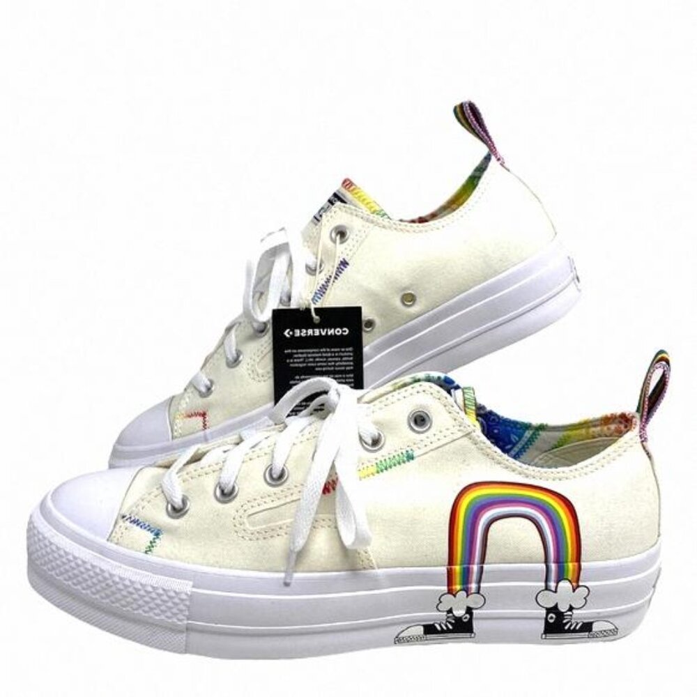 Converse CTAS Lift Platform Low Top Multi Egret Men A02264C Size Sneakers Canvas